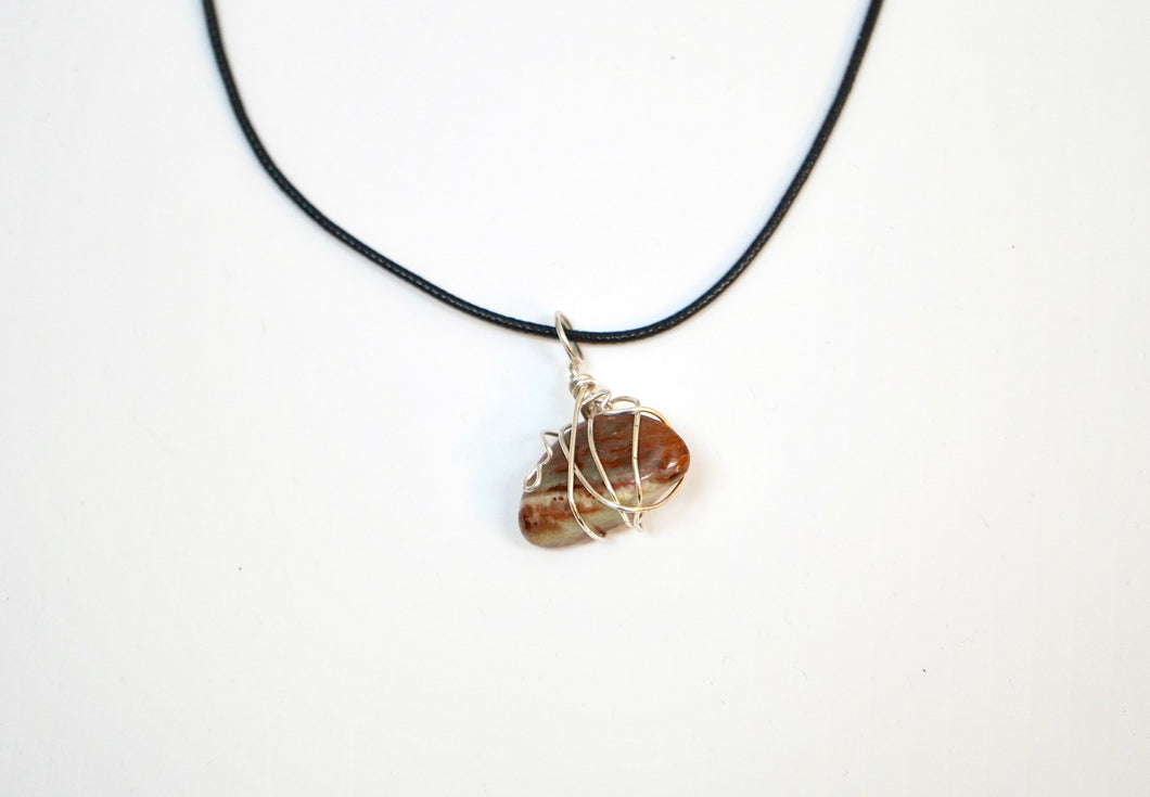 Wire Wrapped Stone Necklace