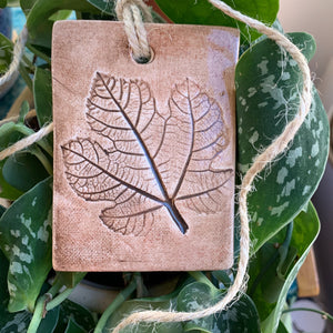 Handmade Fig Leaf Clay Ornament