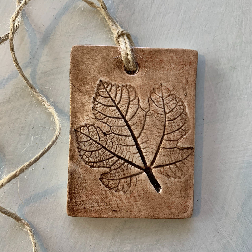 Handmade Fig Leaf Clay Ornament